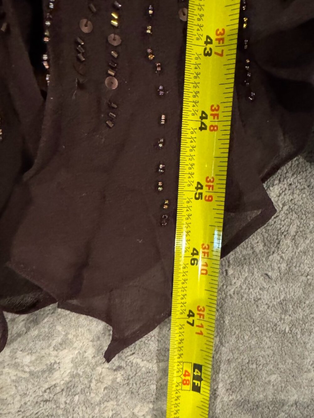 Sue Wong Dress Y2K Sexy Beaded 45 Flapper Coffee Brown Chocolate Midi SILK New - Picture 15 of 16